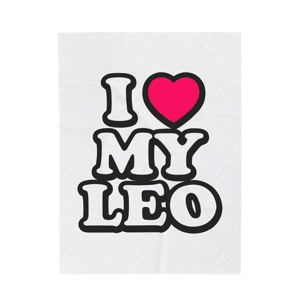 I LOVE MY LEO VELVETEEN PLUSH BLANKET