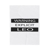 WARNING LEO VELVETEEN PLUSH BLANKET