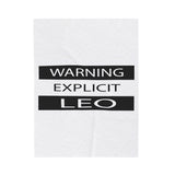 WARNING LEO VELVETEEN PLUSH BLANKET