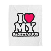 I LOVE MY SAGITTARIUS VELVETEEN PLUSH BLANKET