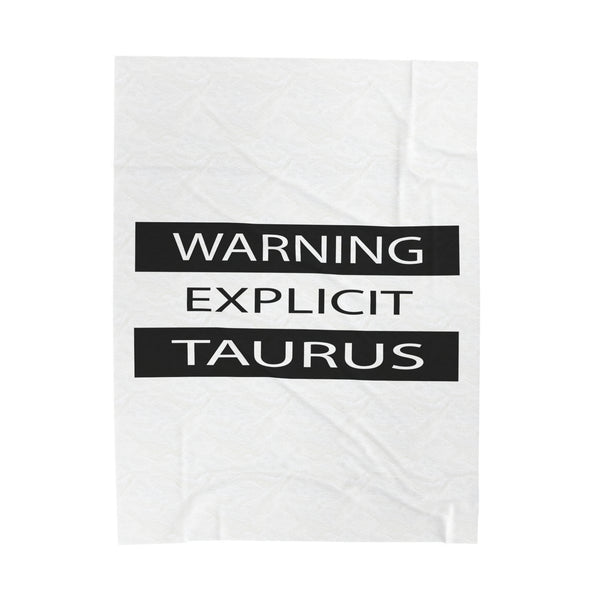 WARNING TAURUS VELVETEEN PLUSH BLANKET