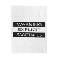 WARNING SAGITTARIUS VELVETEEN PLUSH BLANKET