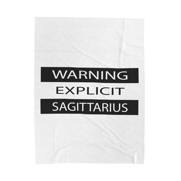 WARNING SAGITTARIUS VELVETEEN PLUSH BLANKET