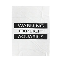 WARNING AQUARIUS VELVETEEN PLUSH BLANKET