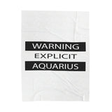 WARNING AQUARIUS VELVETEEN PLUSH BLANKET