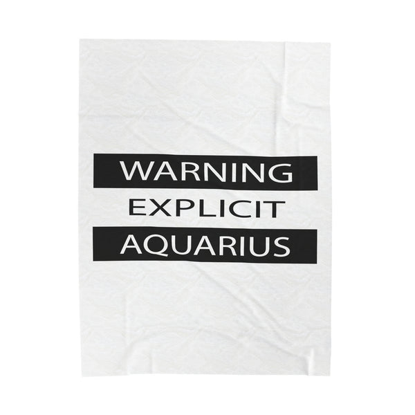 WARNING AQUARIUS VELVETEEN PLUSH BLANKET