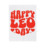 HAPPY LEO DAY VELVETEEN PLUSH BLANKET