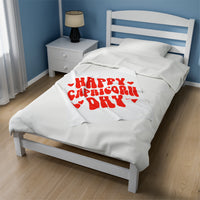 HAPPY CAPRICORN DAY VELVETEEN PLUSH BLANKET