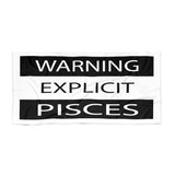 WARNING PISCES BEACH TOWEL