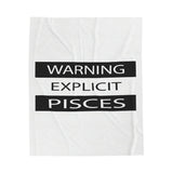 WARNING PISCES VELVETEEN PLUSH BLANKET