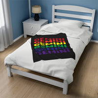 GEMINI RAINBOW VELVETEEN PLUSH BLANKET