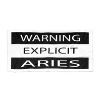 WARNING ARIES BEACH TOWEL