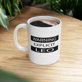 WARNING EXPLICIT LEO MUG