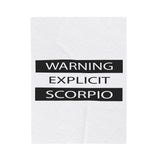 WARNING SCORPIO VELVETEEN PLUSH BLANKET