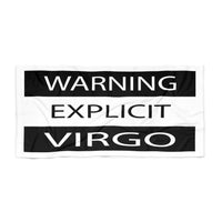 WARNING VIRGO BEACH TOWEL