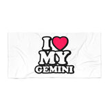 I LOVE MY GEMINI BEACH TOWEL