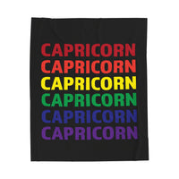 CAPRICORN RAINBOW VELVETEEN PLUSH BLANKET