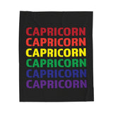 CAPRICORN RAINBOW VELVETEEN PLUSH BLANKET