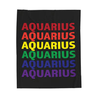 AQUARIUS RAINBOW VELVETEEN PLUSH BLANKET