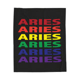 ARIES RAINBOW VELVETEEN PLUSH BLANKET