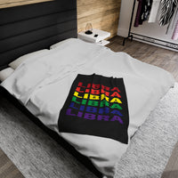 LIBRA RAINBOW VELVETEEN PLUSH BLANKET