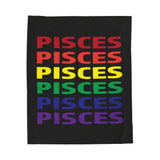 PISCES RAINBOW VELVETEEN PLUSH BLANKET