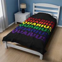 AQUARIUS RAINBOW VELVETEEN PLUSH BLANKET