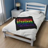 TAURUS RAINBOW VELVETEEN PLUSH BLANKET