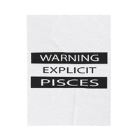 WARNING PISCES VELVETEEN PLUSH BLANKET