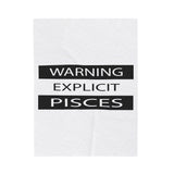 WARNING PISCES VELVETEEN PLUSH BLANKET