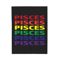 PISCES RAINBOW VELVETEEN PLUSH BLANKET