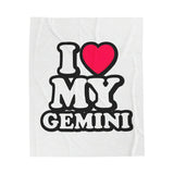 I LOVE MY GEMINI VELVETEEN PLUSH BLANKET