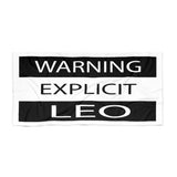 WARNING LEO BEACH TOWEL