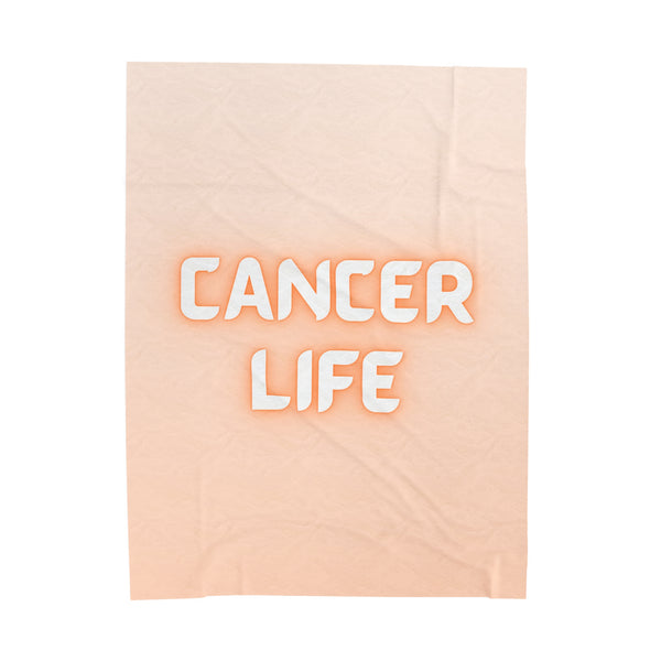 CANCER LIFE VELVETEEN PLUSH BLANKET