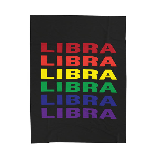 LIBRA RAINBOW VELVETEEN PLUSH BLANKET