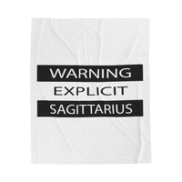 WARNING SAGITTARIUS VELVETEEN PLUSH BLANKET