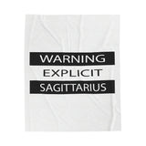 WARNING SAGITTARIUS VELVETEEN PLUSH BLANKET