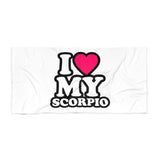 I LOVE MY SCORPIO BEACH TOWEL