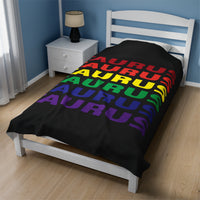 TAURUS RAINBOW VELVETEEN PLUSH BLANKET