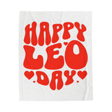 HAPPY LEO DAY VELVETEEN PLUSH BLANKET