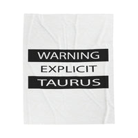 WARNING TAURUS VELVETEEN PLUSH BLANKET