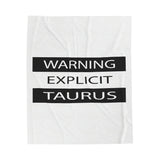 WARNING TAURUS VELVETEEN PLUSH BLANKET