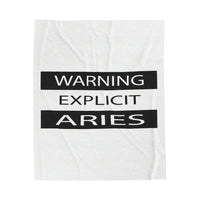 WARNING ARIES VELVETEEN PLUSH BLANKET