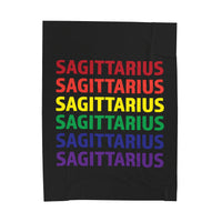 SAGITTARIUS RAINBOW VELVETEEN PLUSH BLANKET