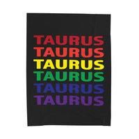 TAURUS RAINBOW VELVETEEN PLUSH BLANKET