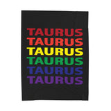 TAURUS RAINBOW VELVETEEN PLUSH BLANKET