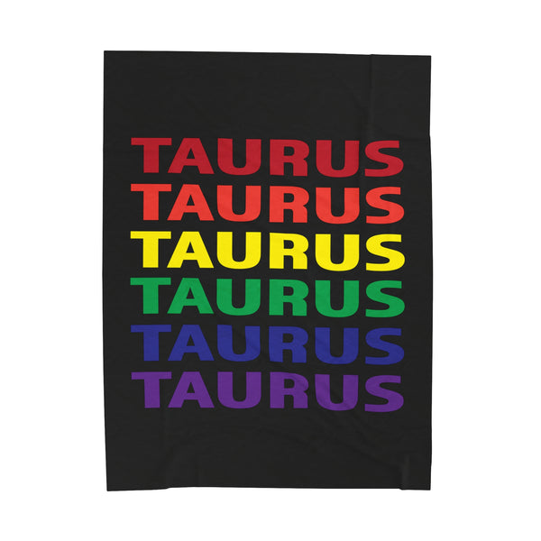 TAURUS RAINBOW VELVETEEN PLUSH BLANKET