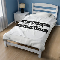 WARNING GEMINI VELVETEEN PLUSH BLANKET