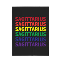 SAGITTARIUS RAINBOW VELVETEEN PLUSH BLANKET