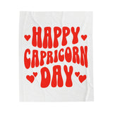 HAPPY CAPRICORN DAY VELVETEEN PLUSH BLANKET